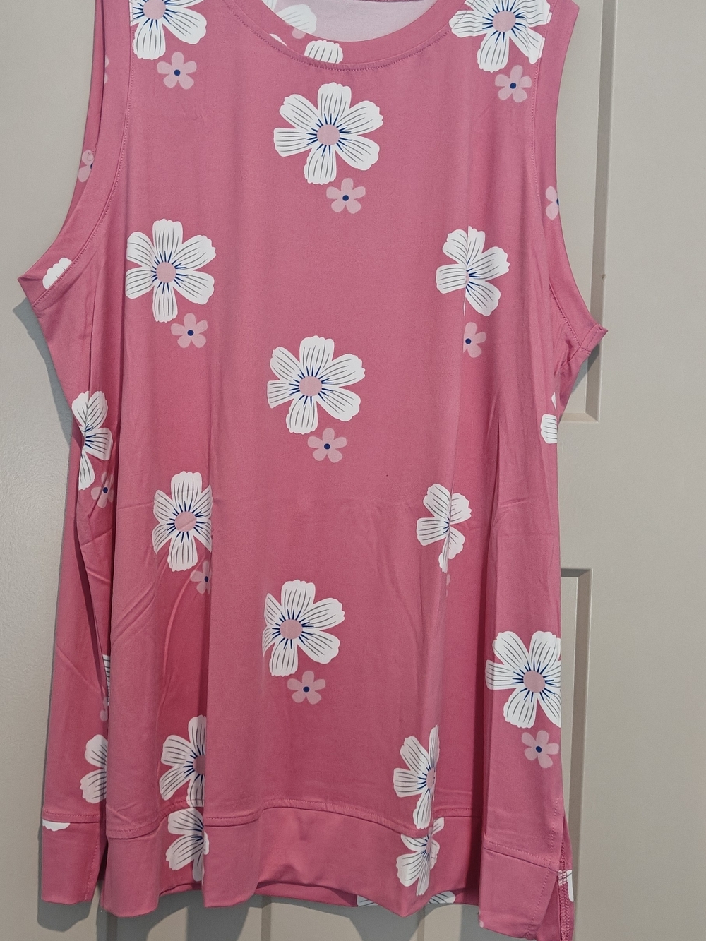 Women’s Pink Floral Tank Top - Sleeveless Summer Layer